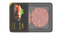 Beef cutlet raw in packaging
