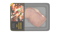 Smoked chicken leg in packaging