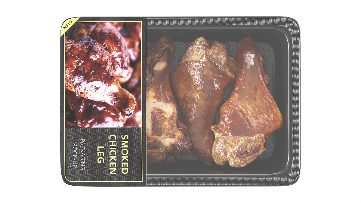 Smoked small chicken leg in packaging 01