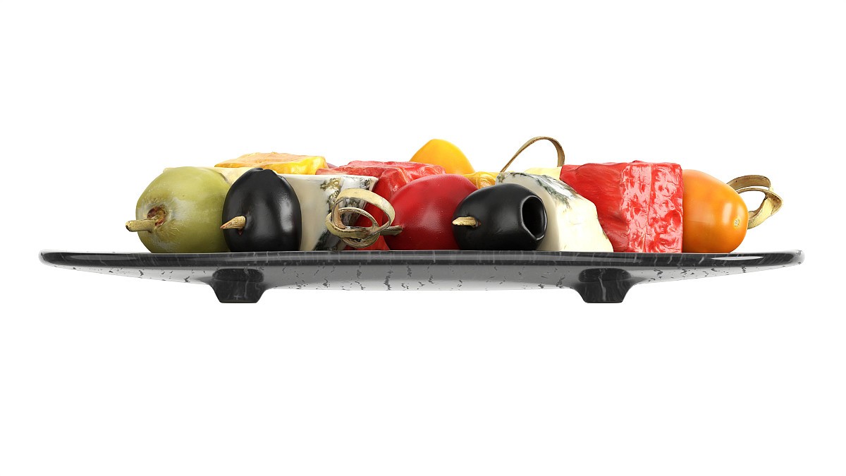 Assorted canapes on saucer
