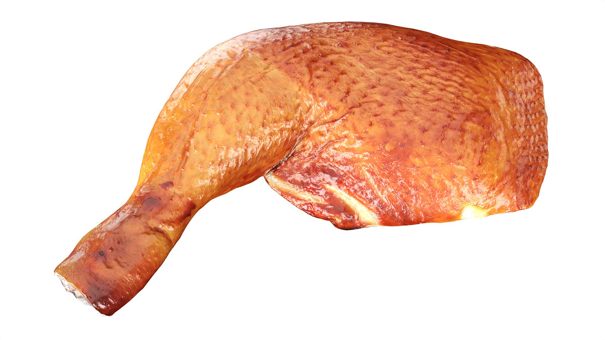 Smoked chicken leg in packaging