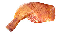 Smoked chicken leg in packaging