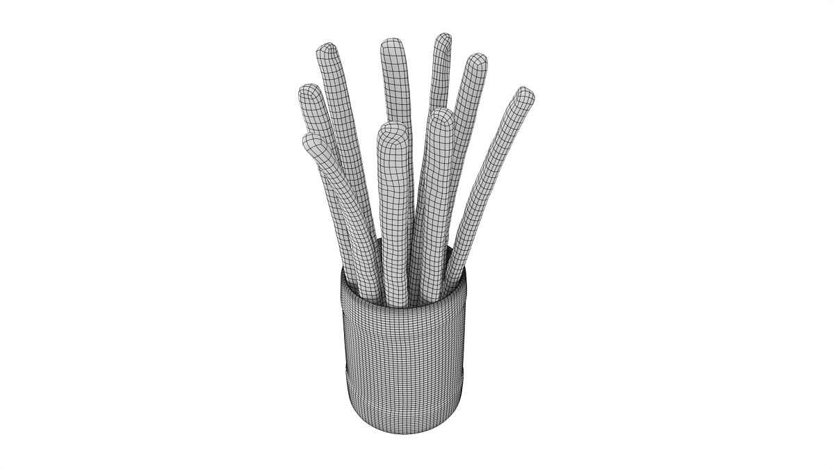 Crispy bread sticks in cup