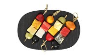 Assorted canapes on saucer