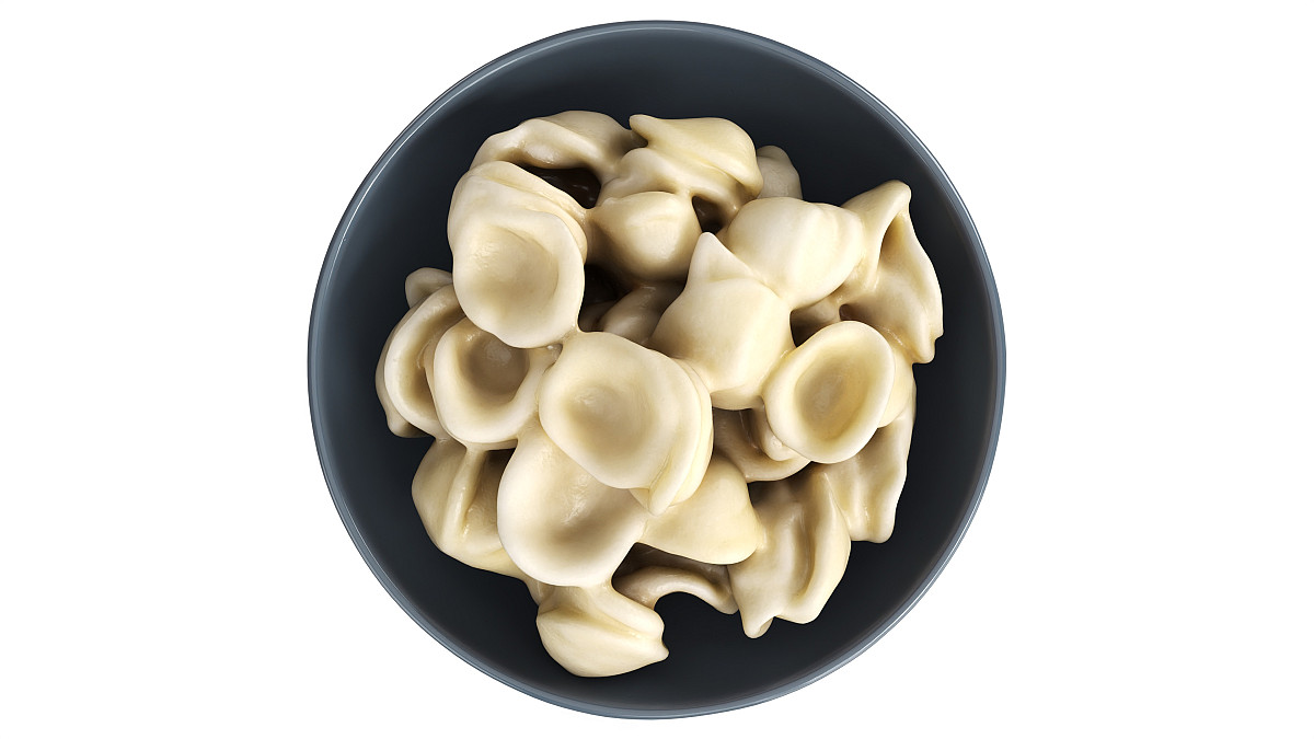 Cooked pasta orecchiette