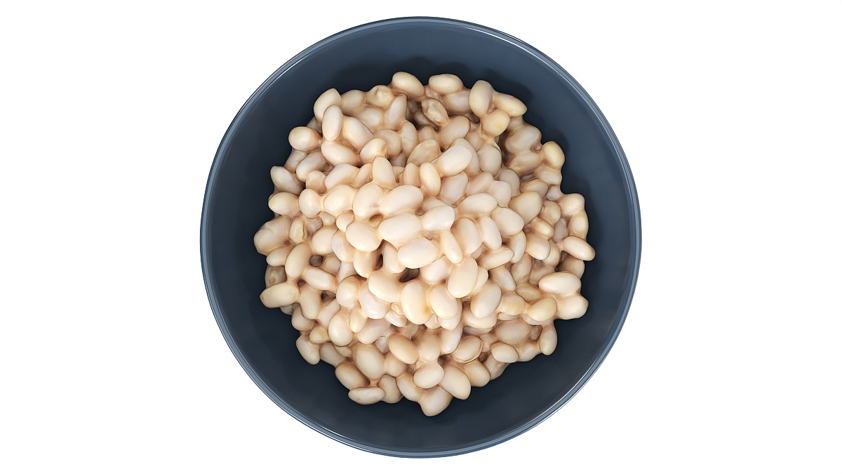 Cooked small white beans