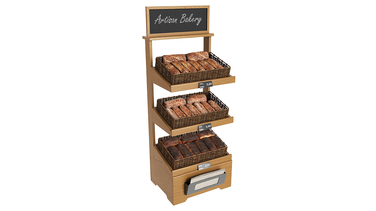 Wooden loaf bread stand 01