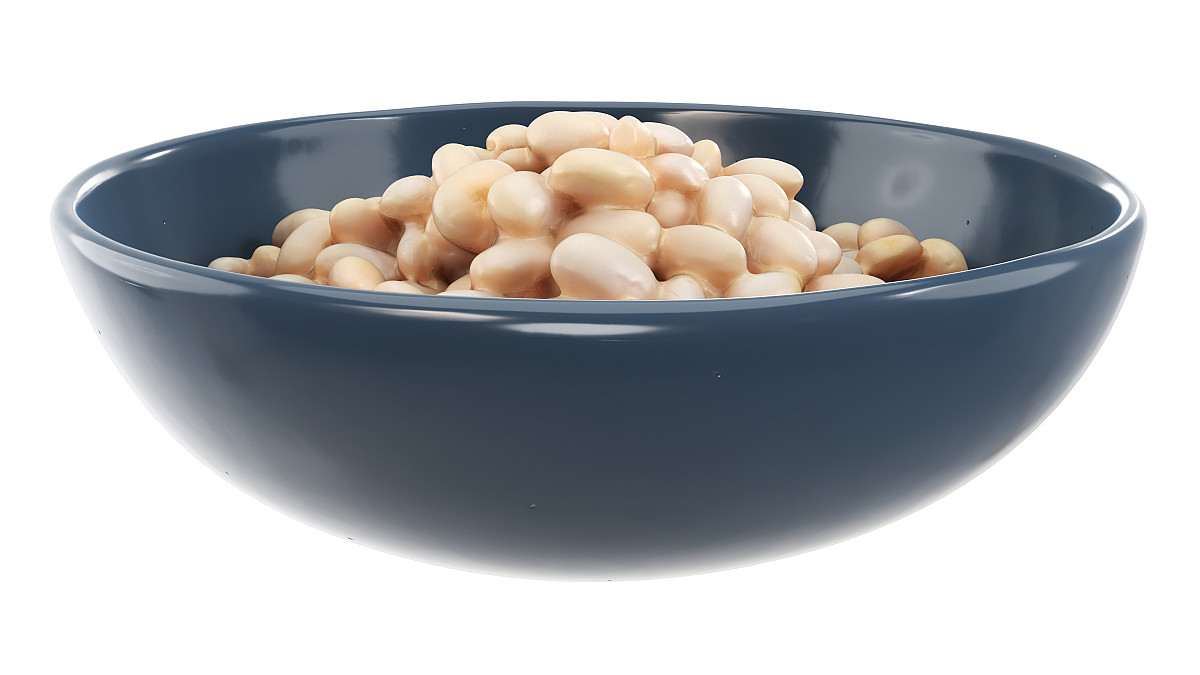 Cooked small white beans