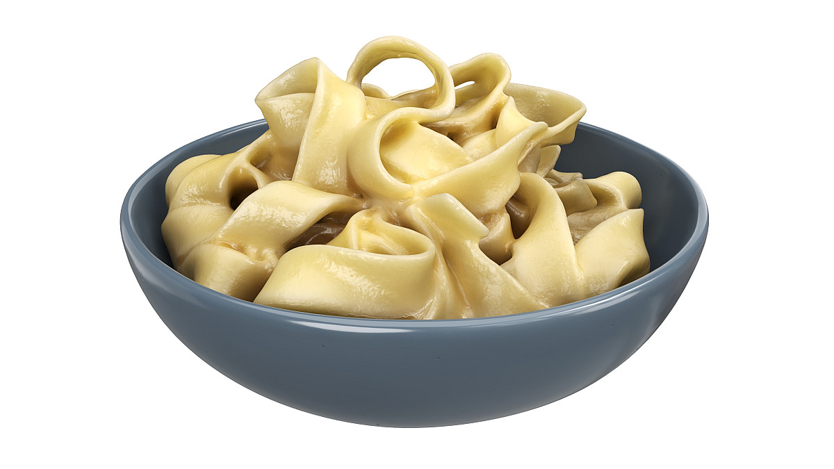 Cooked pasta fettuccine