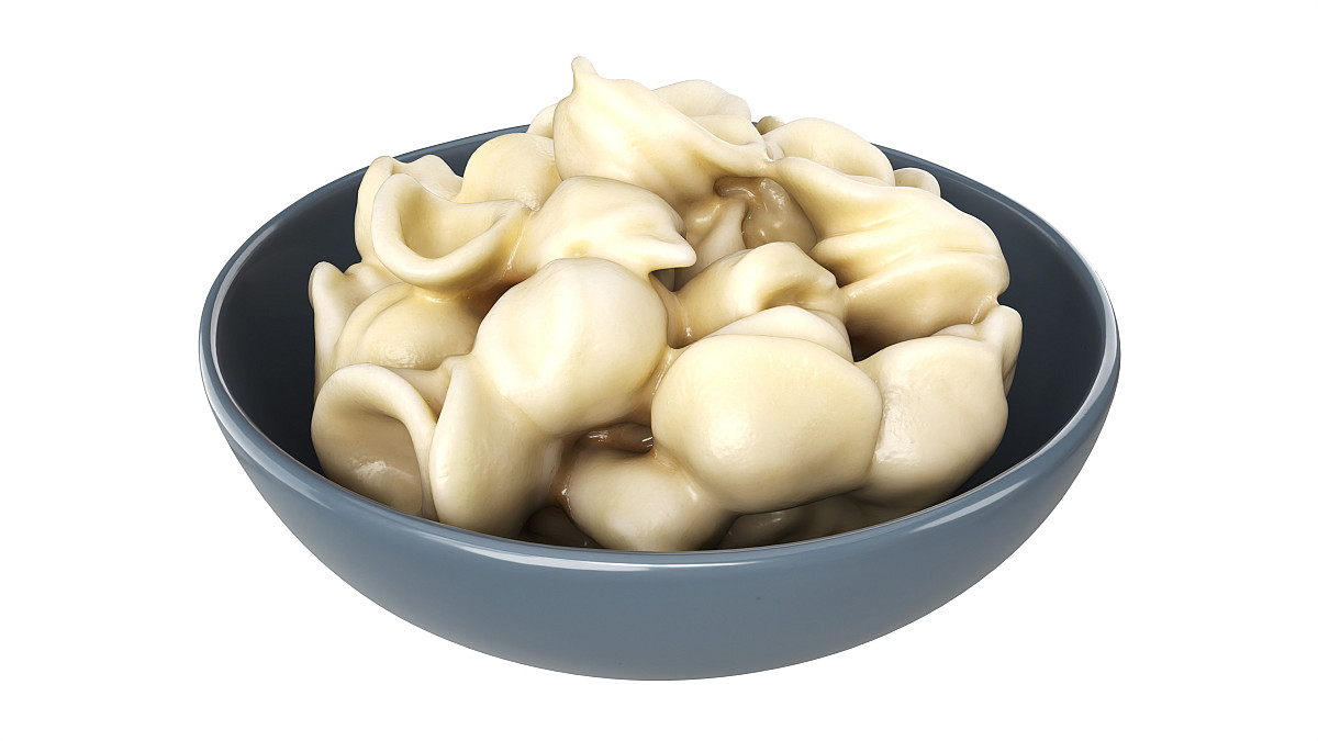 Cooked pasta orecchiette