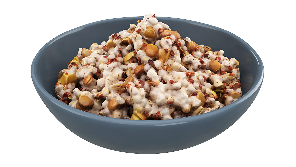 Cooked pearl barley porridge mix