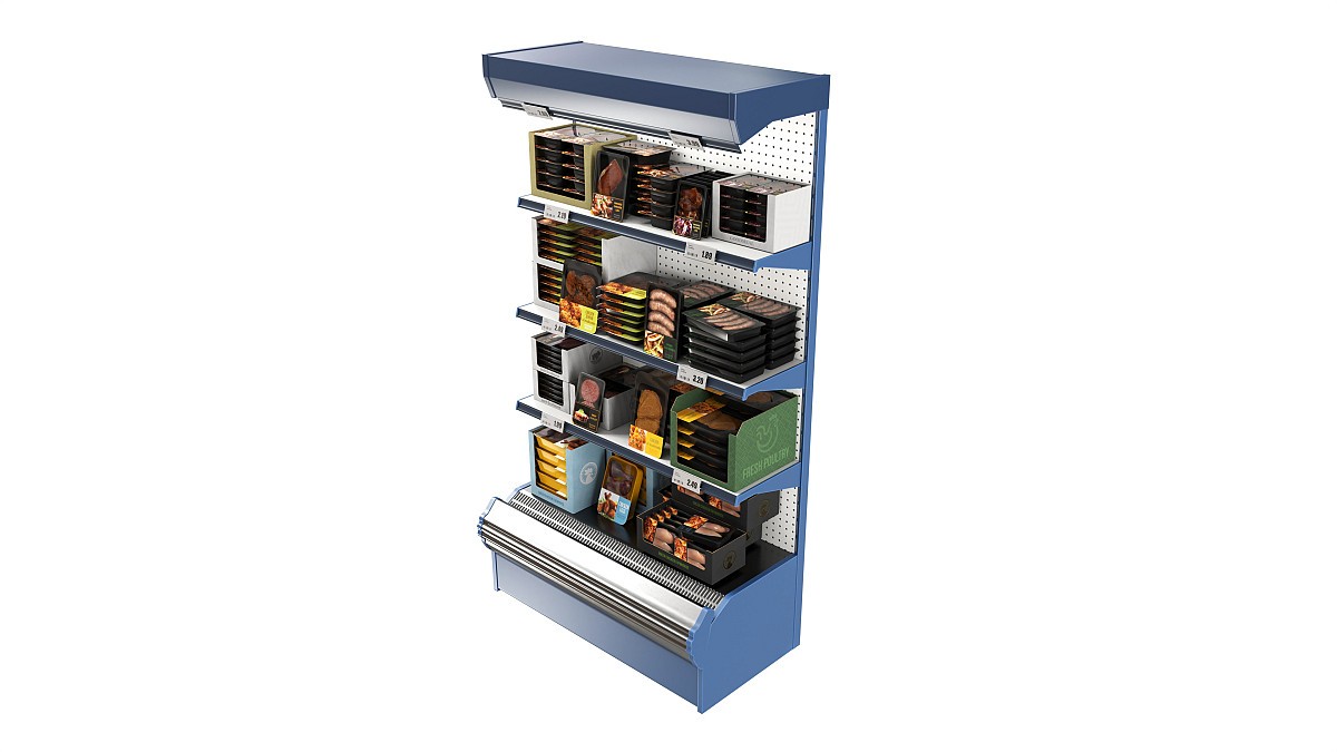 Store meat product shelf 01