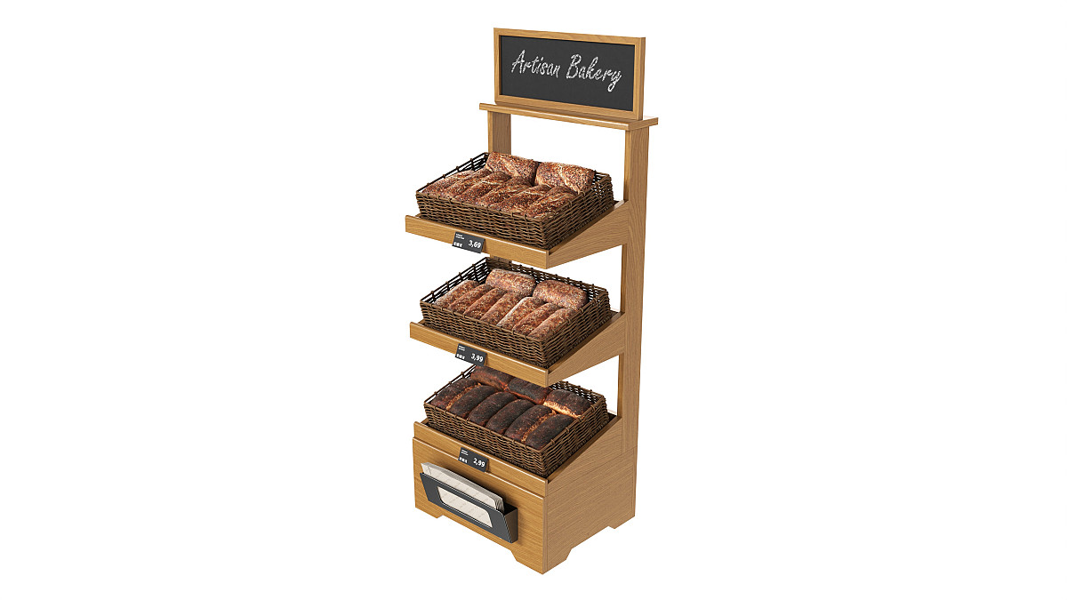Wooden loaf bread stand 01