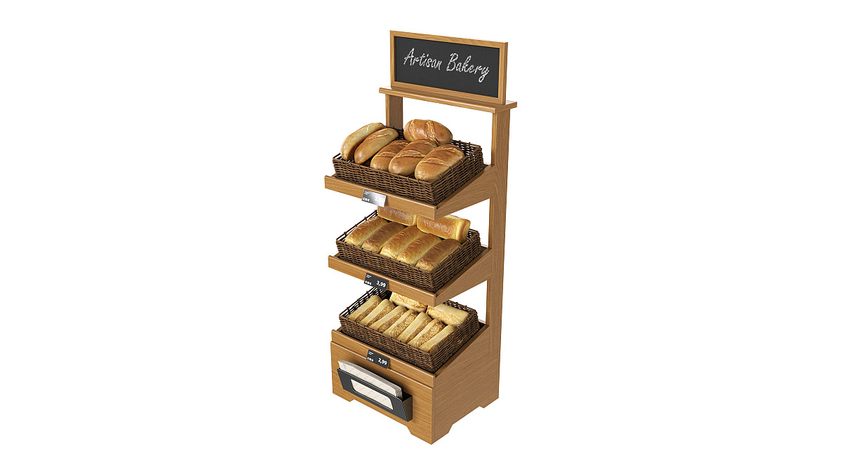 Wooden loaf bread stand 02