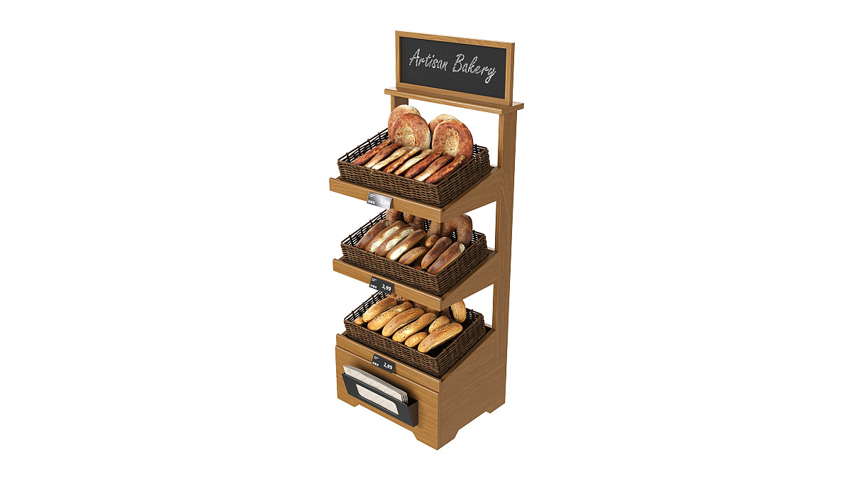 Wooden loaf bread stand 03