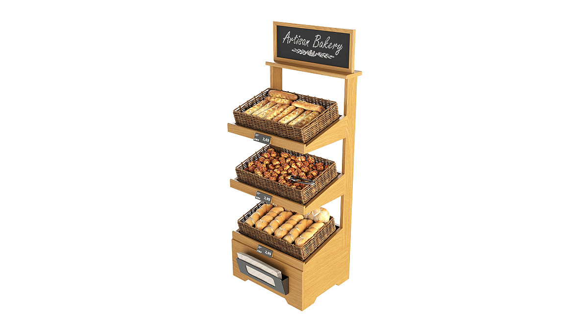 Wooden loaf bread stand 04