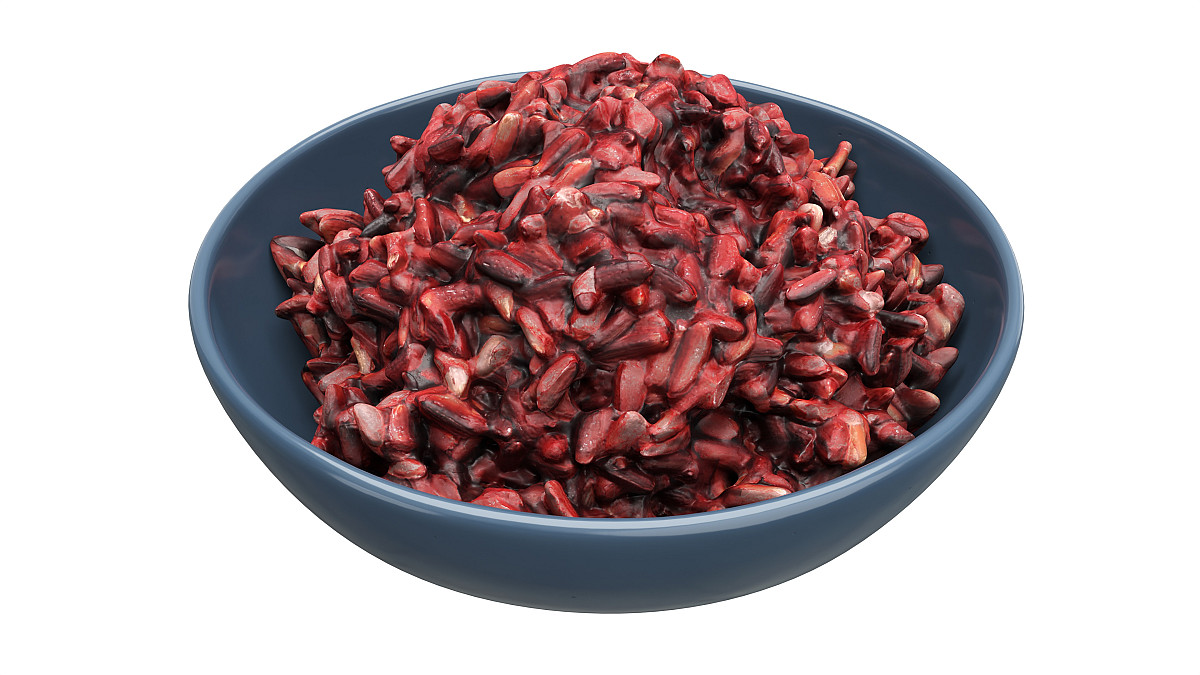 Cooked black jasmin rice