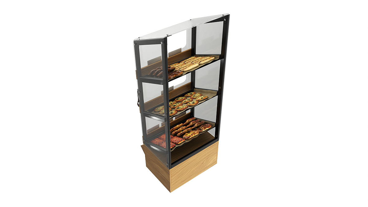 Bakery stand with salty pastries