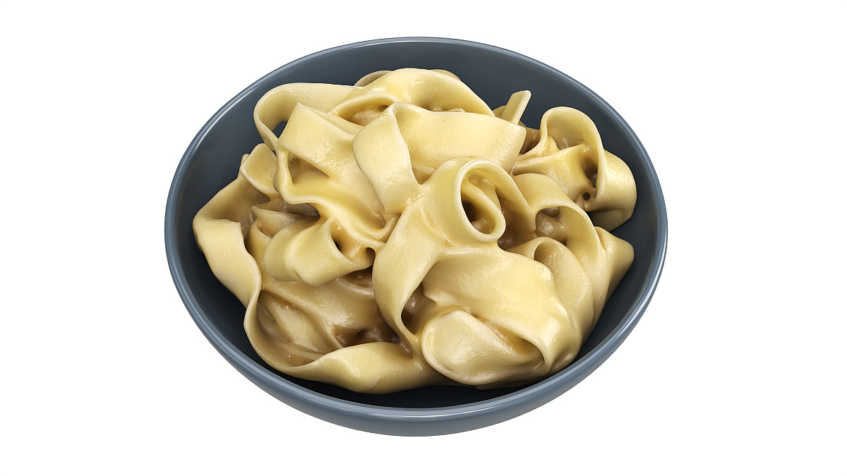 Cooked pasta fettuccine