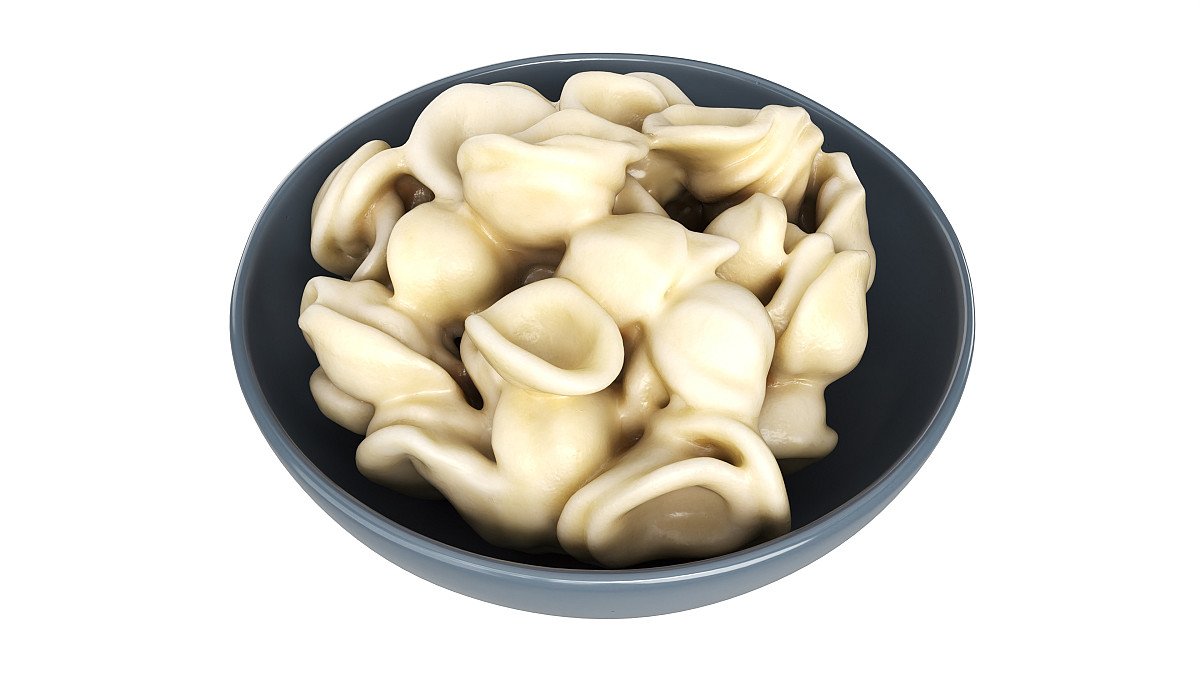 Cooked pasta orecchiette