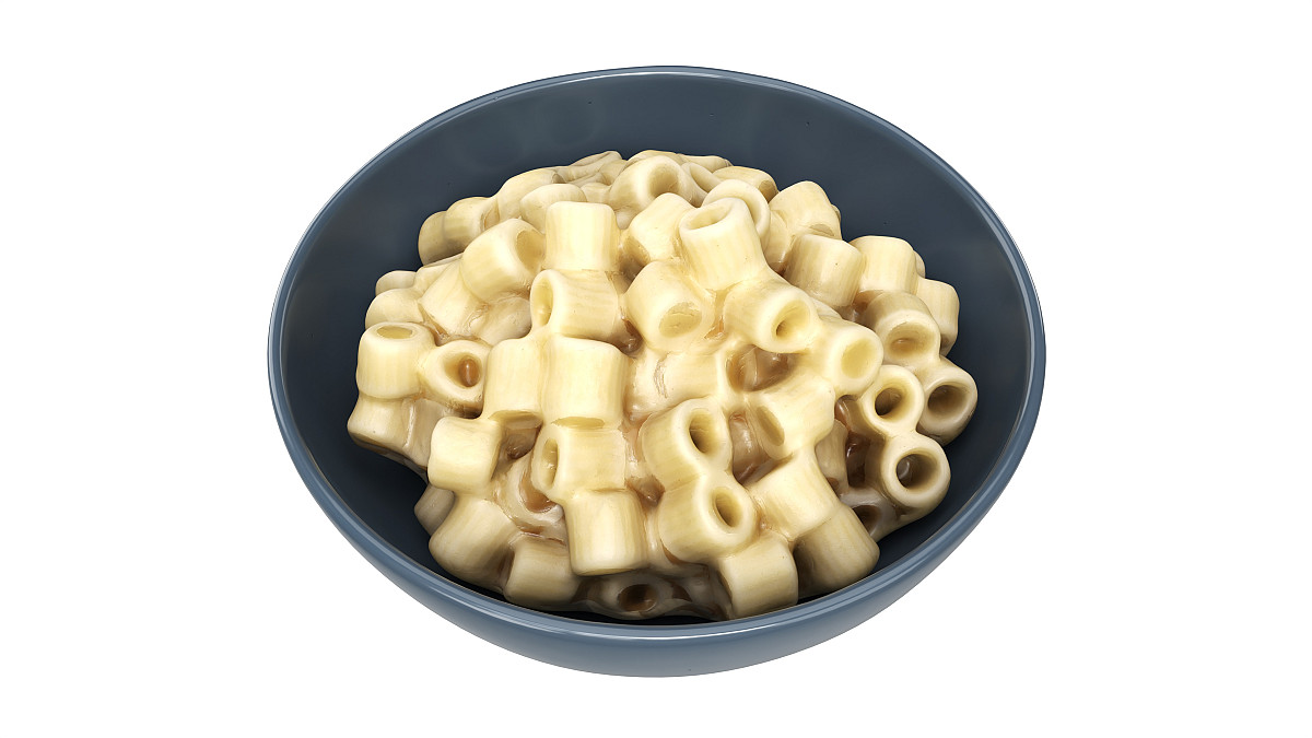 Cooked pasta tubetti