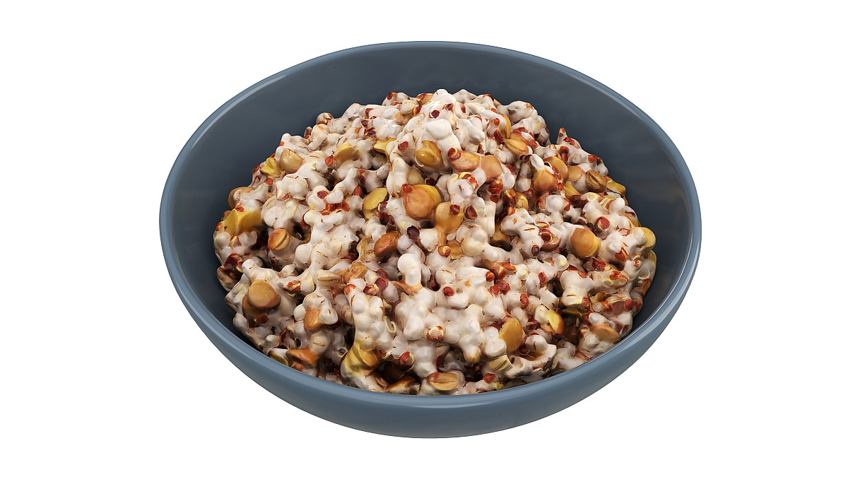 Cooked pearl barley porridge mix