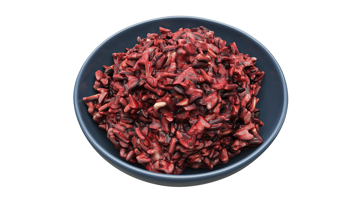 Cooked black jasmin rice