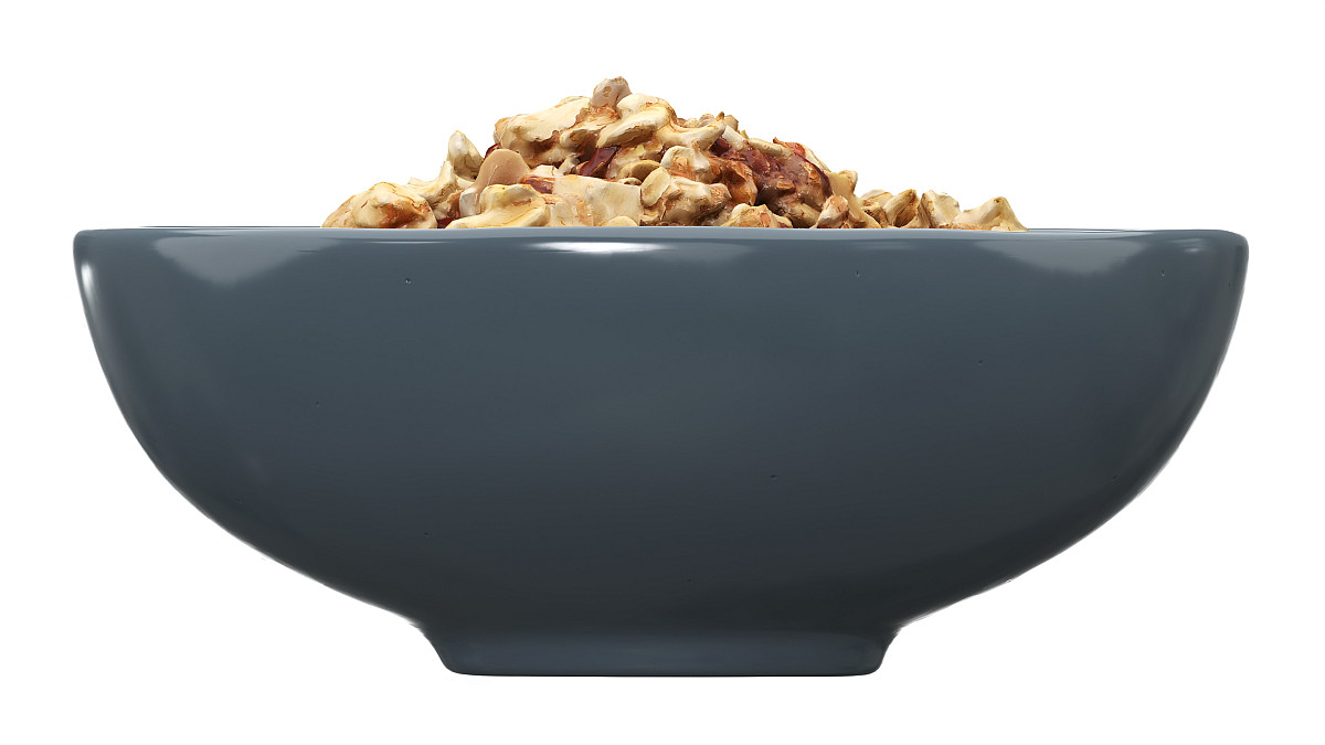 Cooked oatmeal porridge with seeds