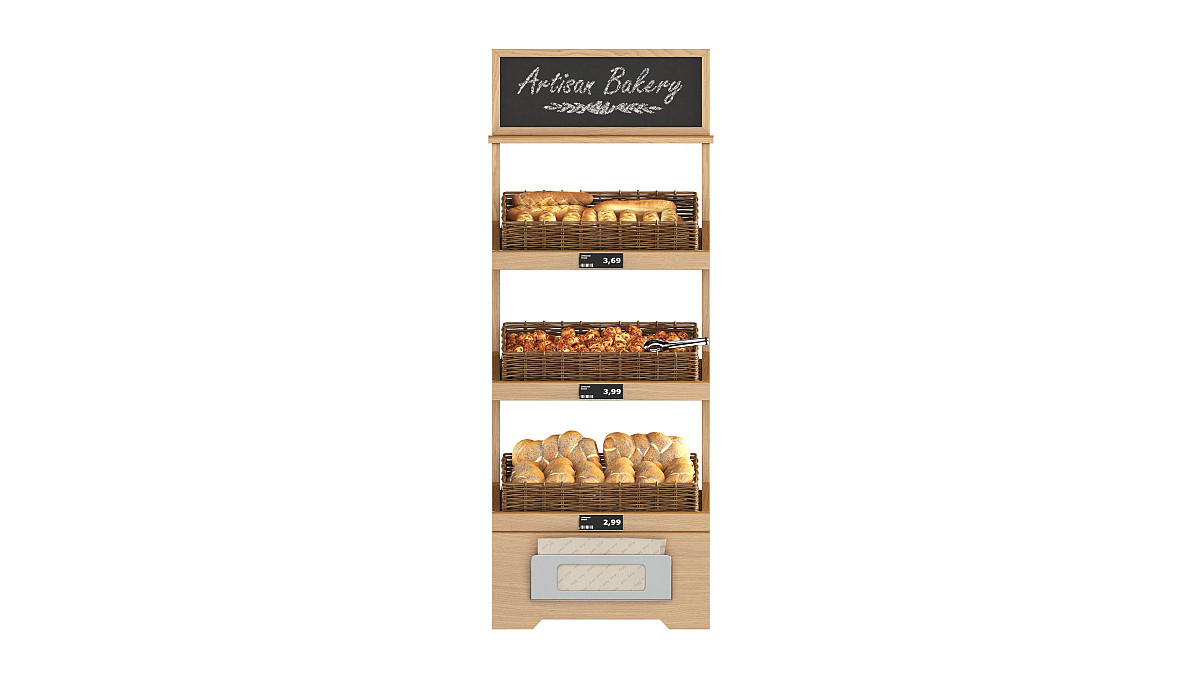Wooden loaf bread stand 04
