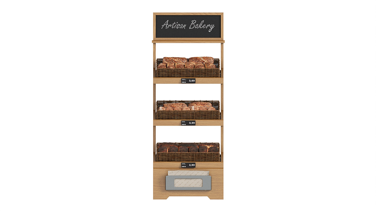 Wooden loaf bread stand 01