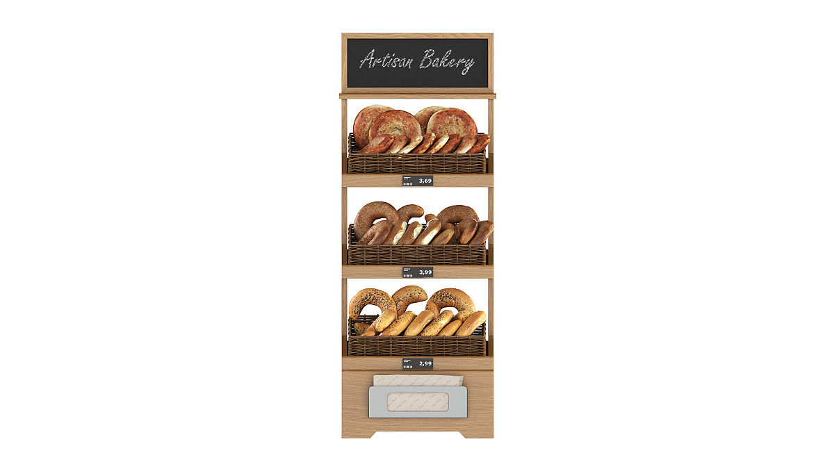 Wooden loaf bread stand 03