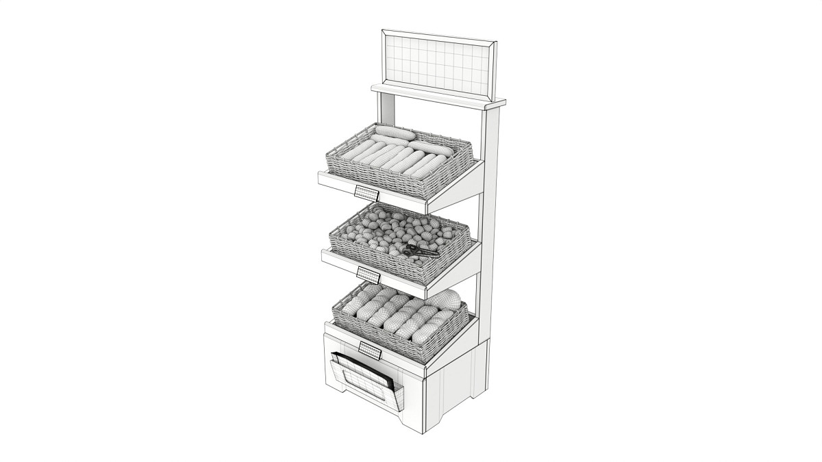 Wooden loaf bread stand 04