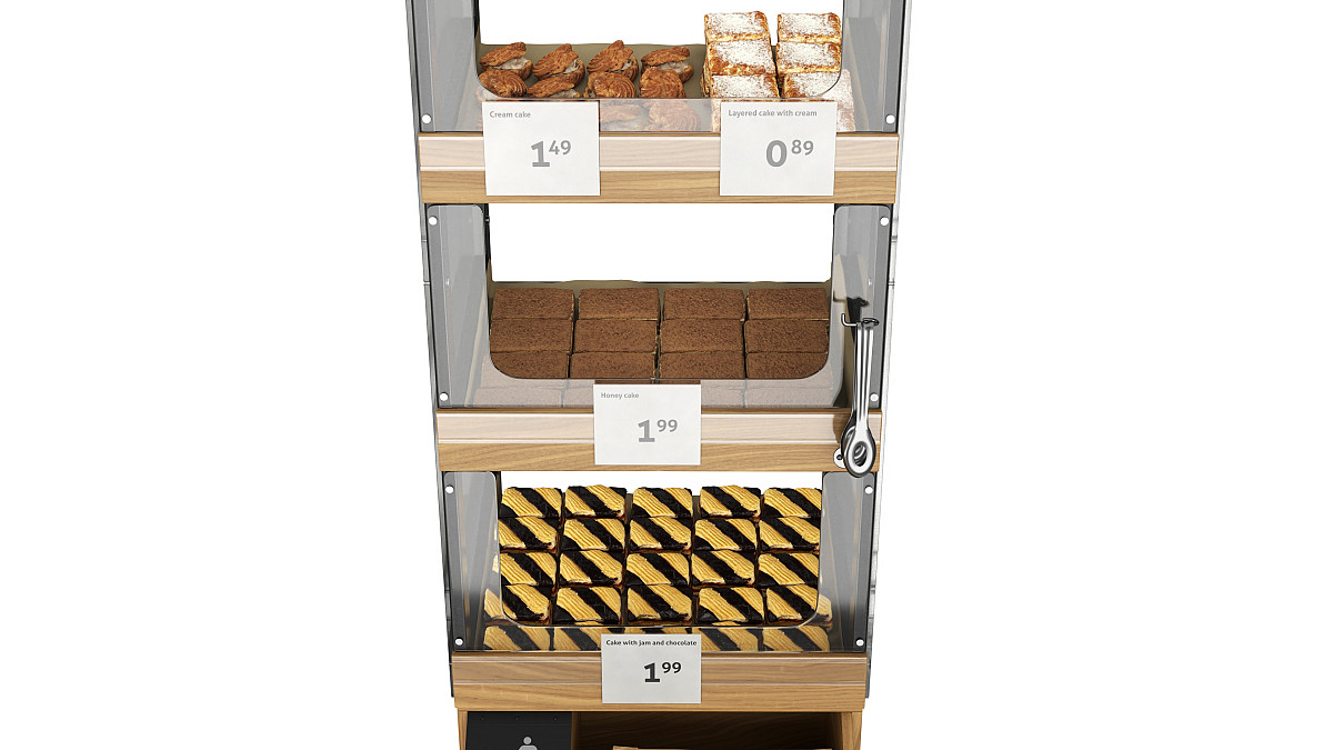 Bakery stand with sweet buns 03