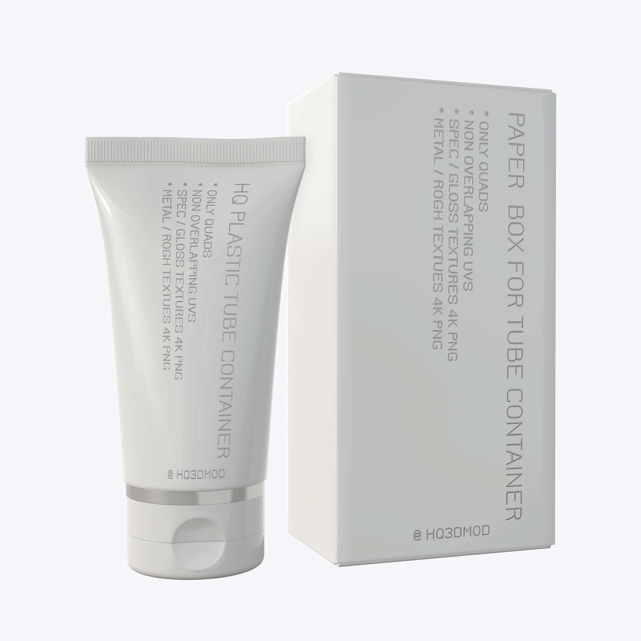 Plastic tube container with paper box 03 PBR 3D Model