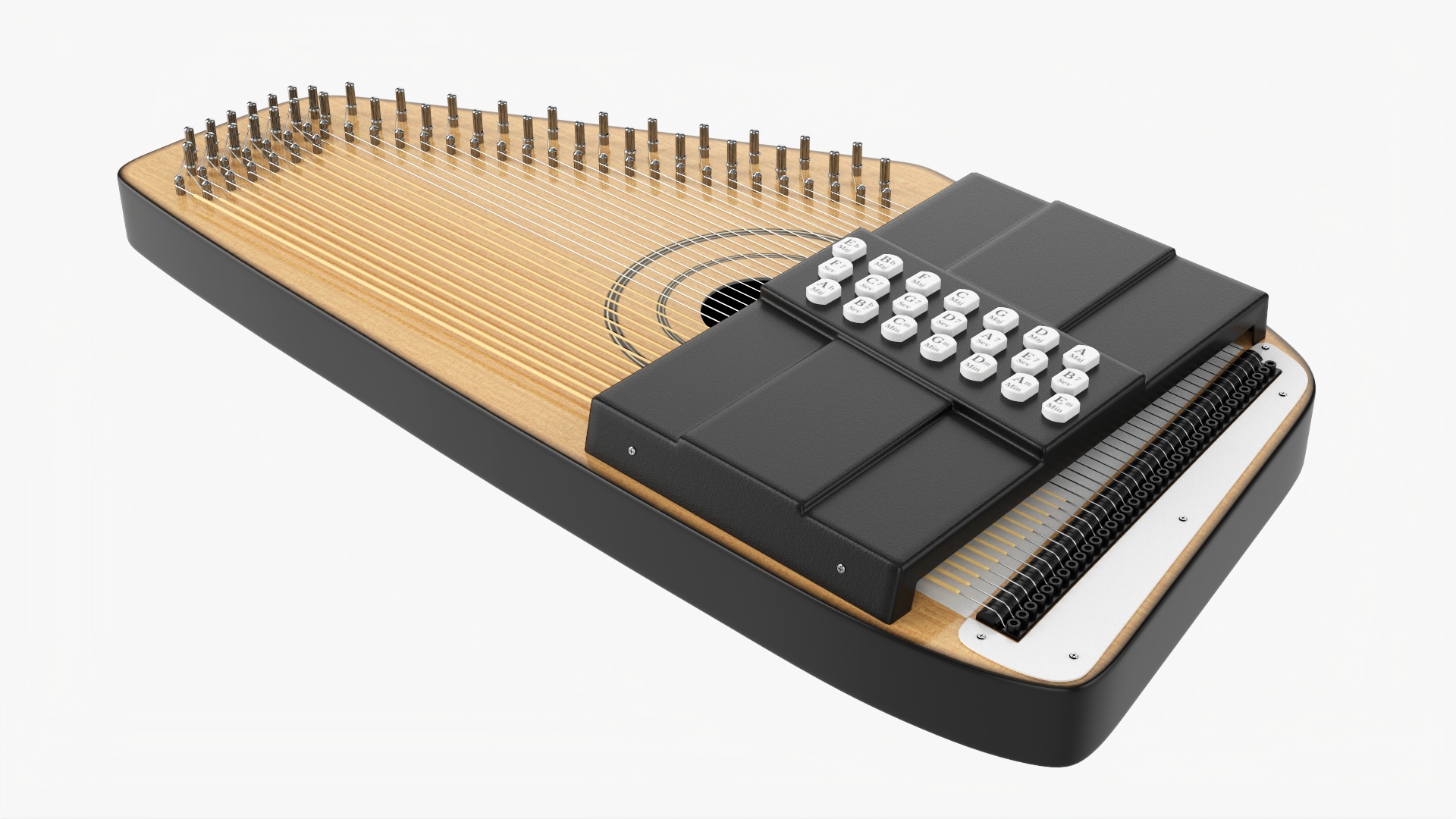 Autoharp Music Instrument PBR 3D Model