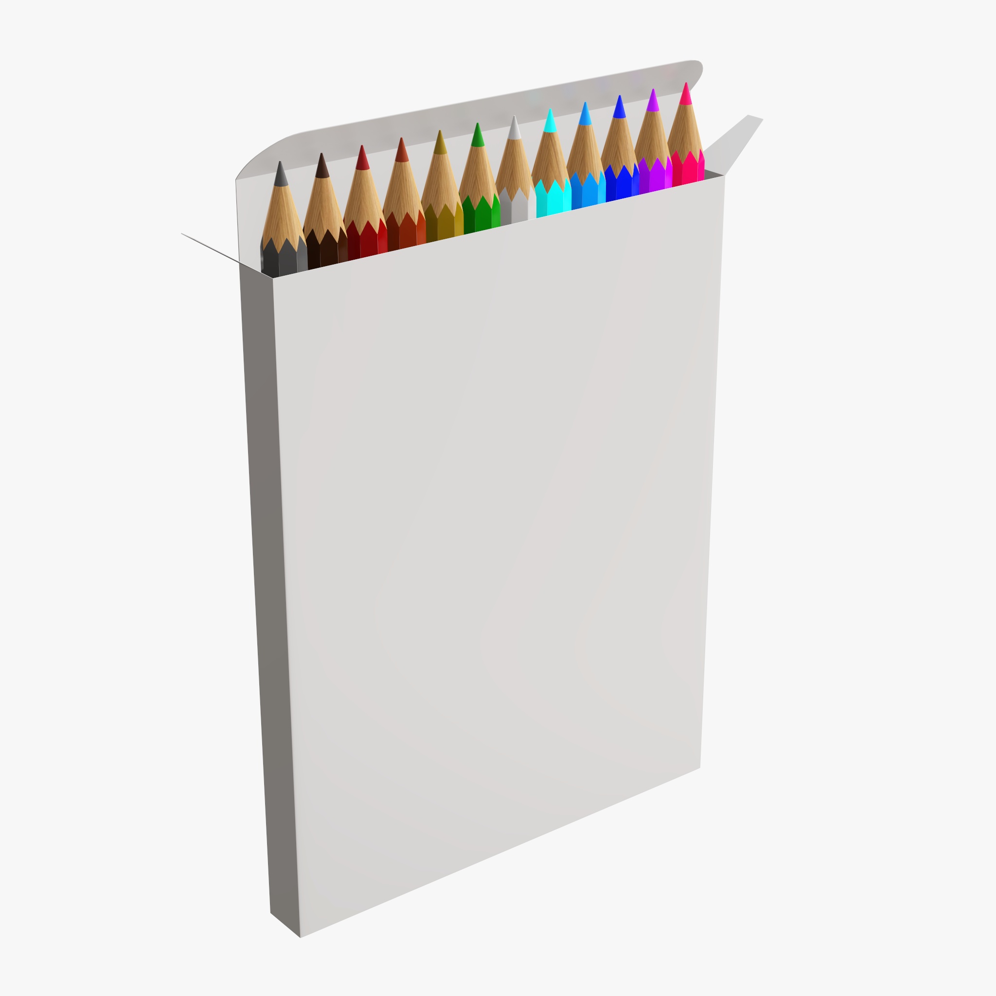 Colored pencil box 02 PBR 3D Model