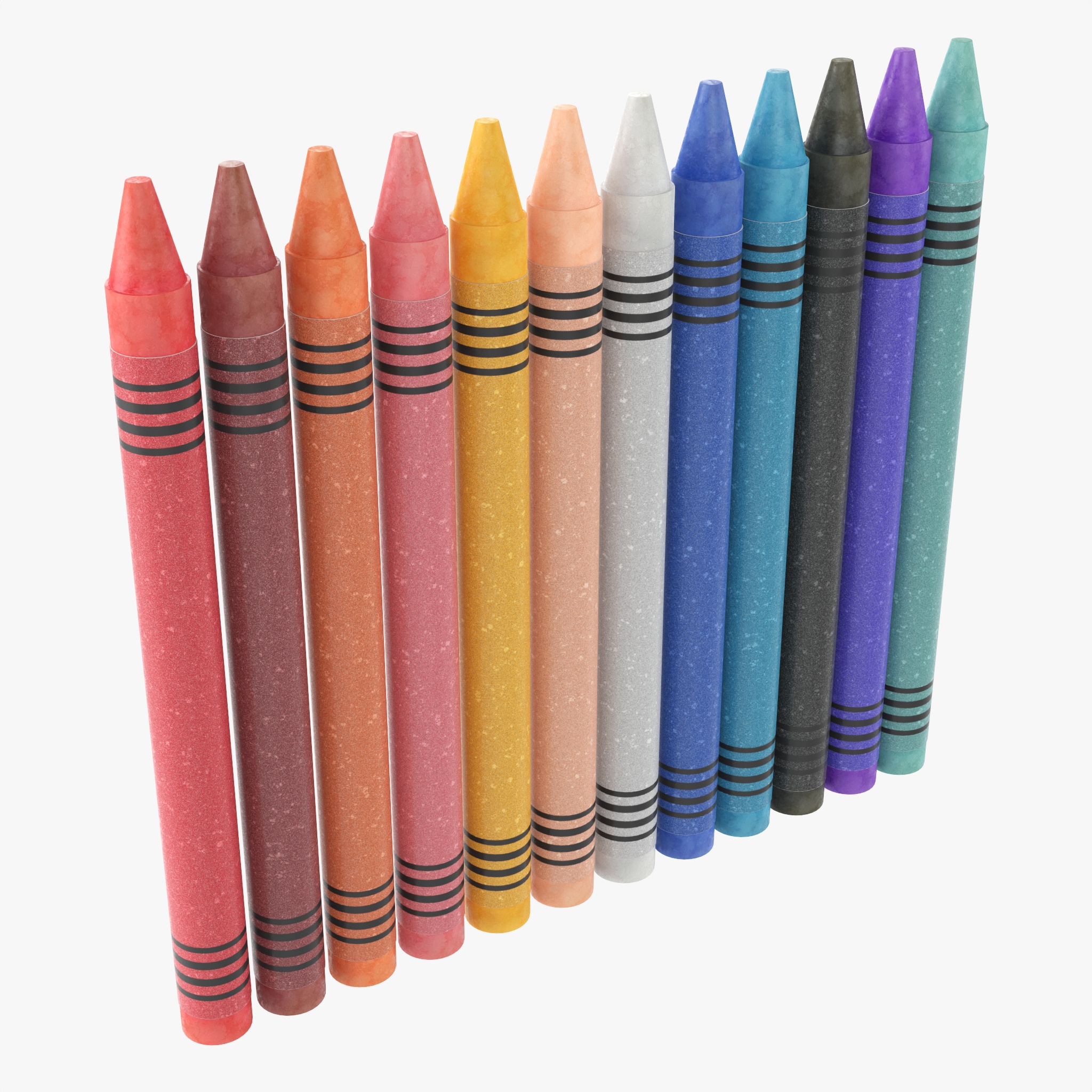 Crayon set PBR 3D Model