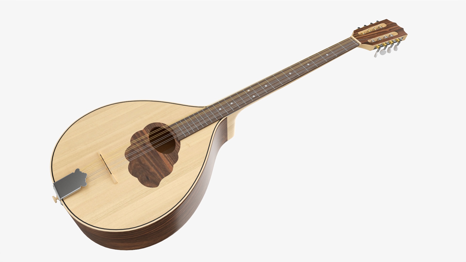 Irish Bouzouki String Instrument PBR 3D Model