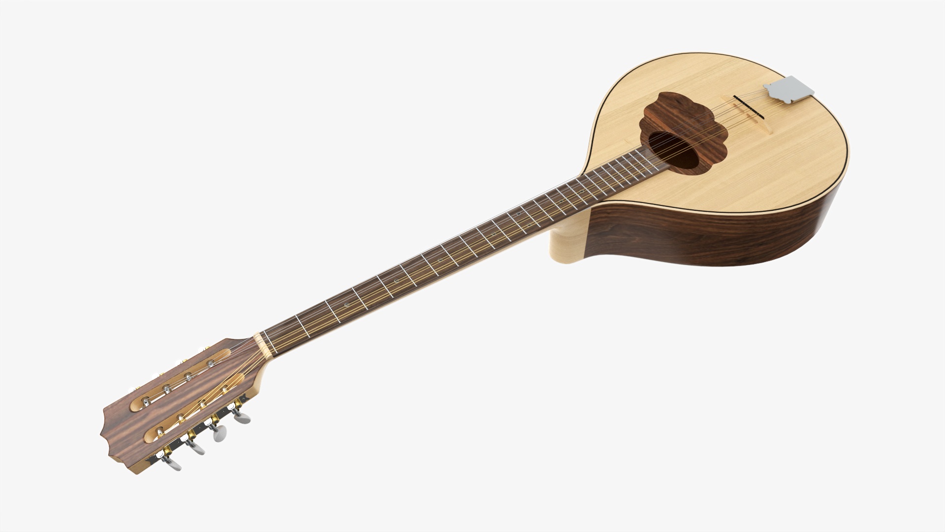 Irish Bouzouki String Instrument PBR 3D Model