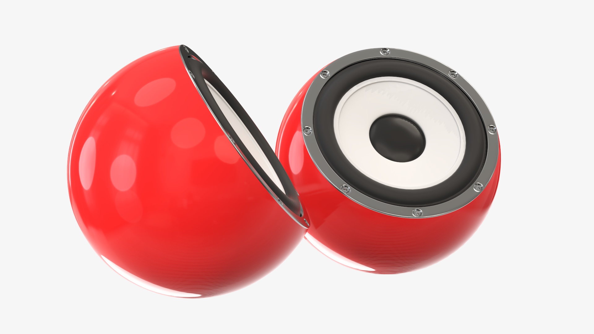 Spherical desktop speakers PBR 3D Model - 3dmstock.com