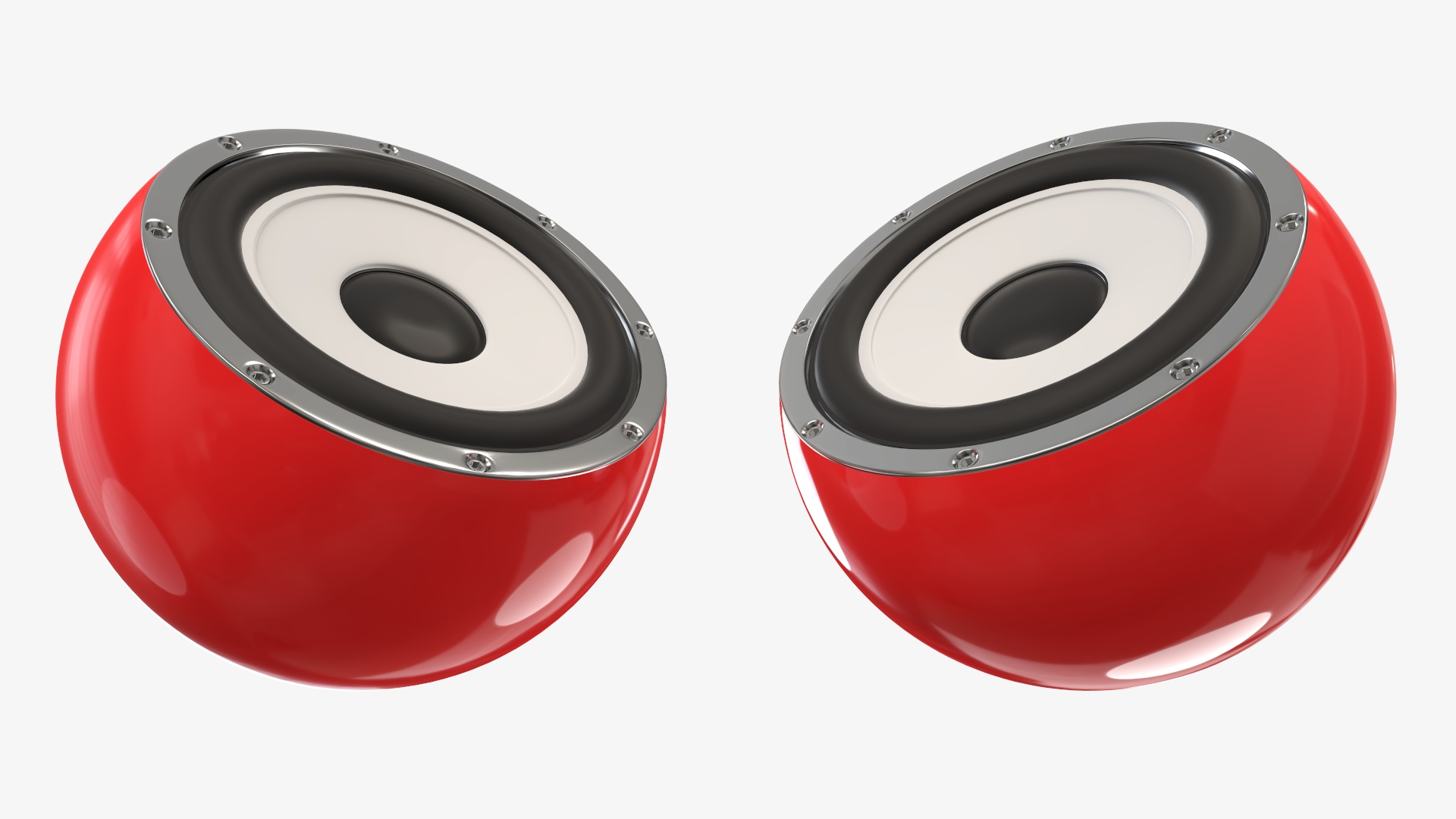 Spherical desktop speakers PBR 3D Model - 3dmstock.com