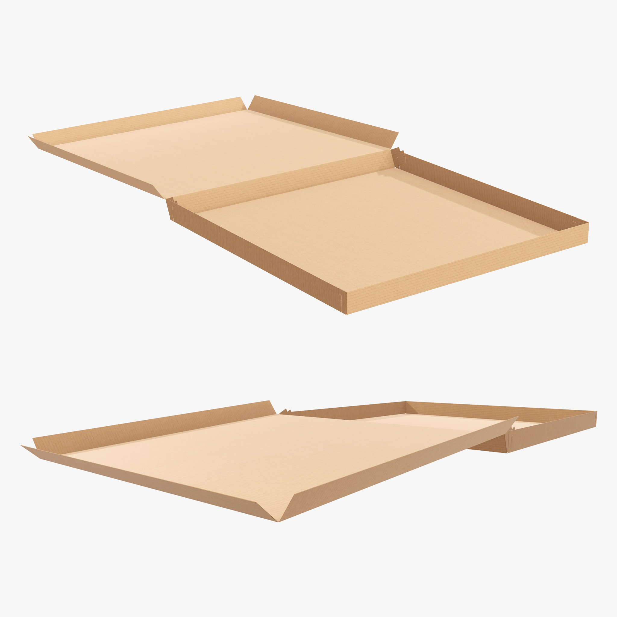 Pizza cardboard box open 03 PBR 3D Model