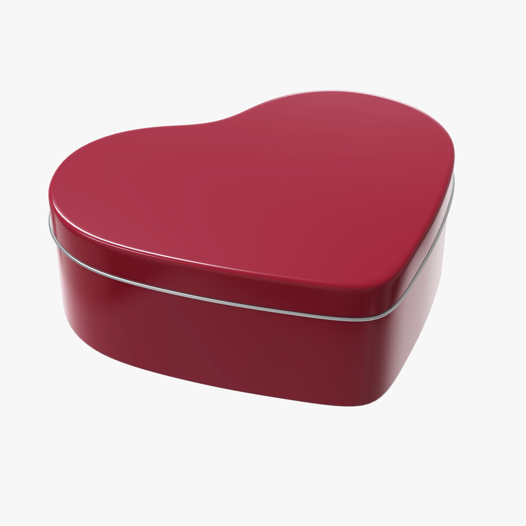 Metal tin can heart shape PBR 3D Model