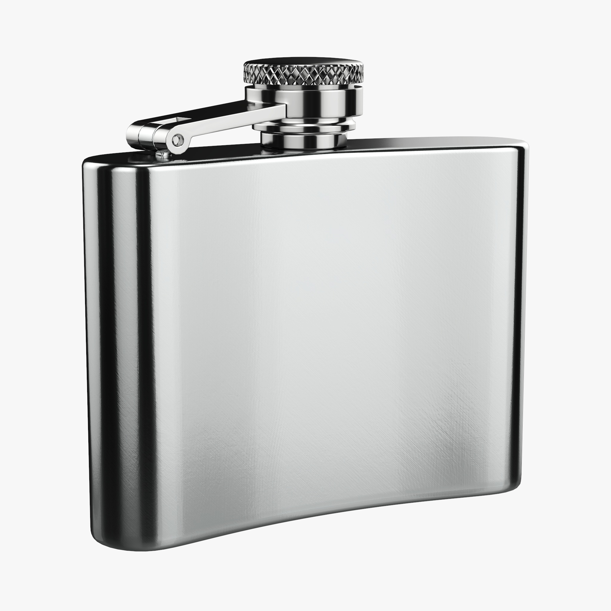 Flask liquor stainless steel 06 PBR 3D Model