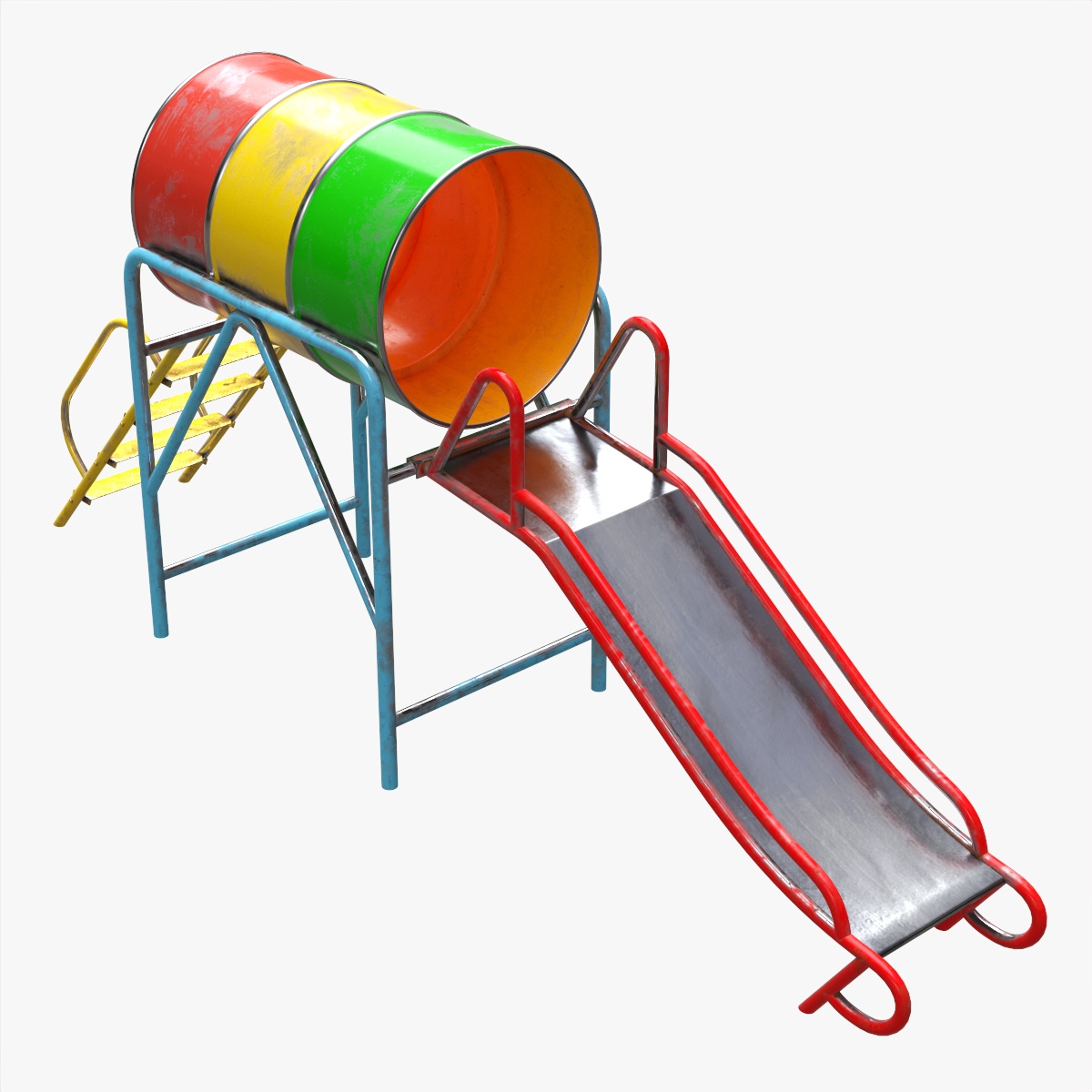 Playground barrel slide 2 PBR 3D Model