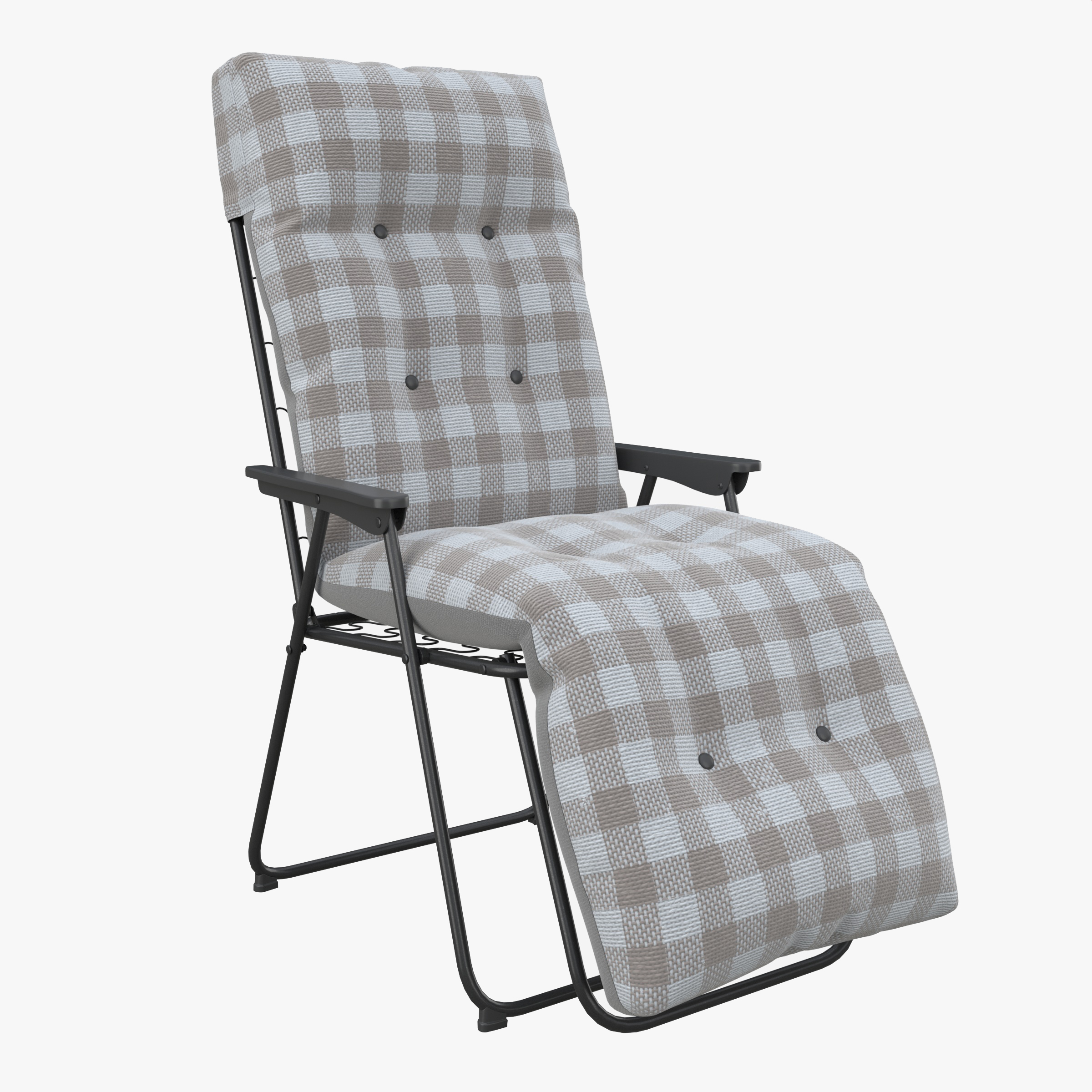 Argos Metal Folding Sun Lounger PBR 3D Model