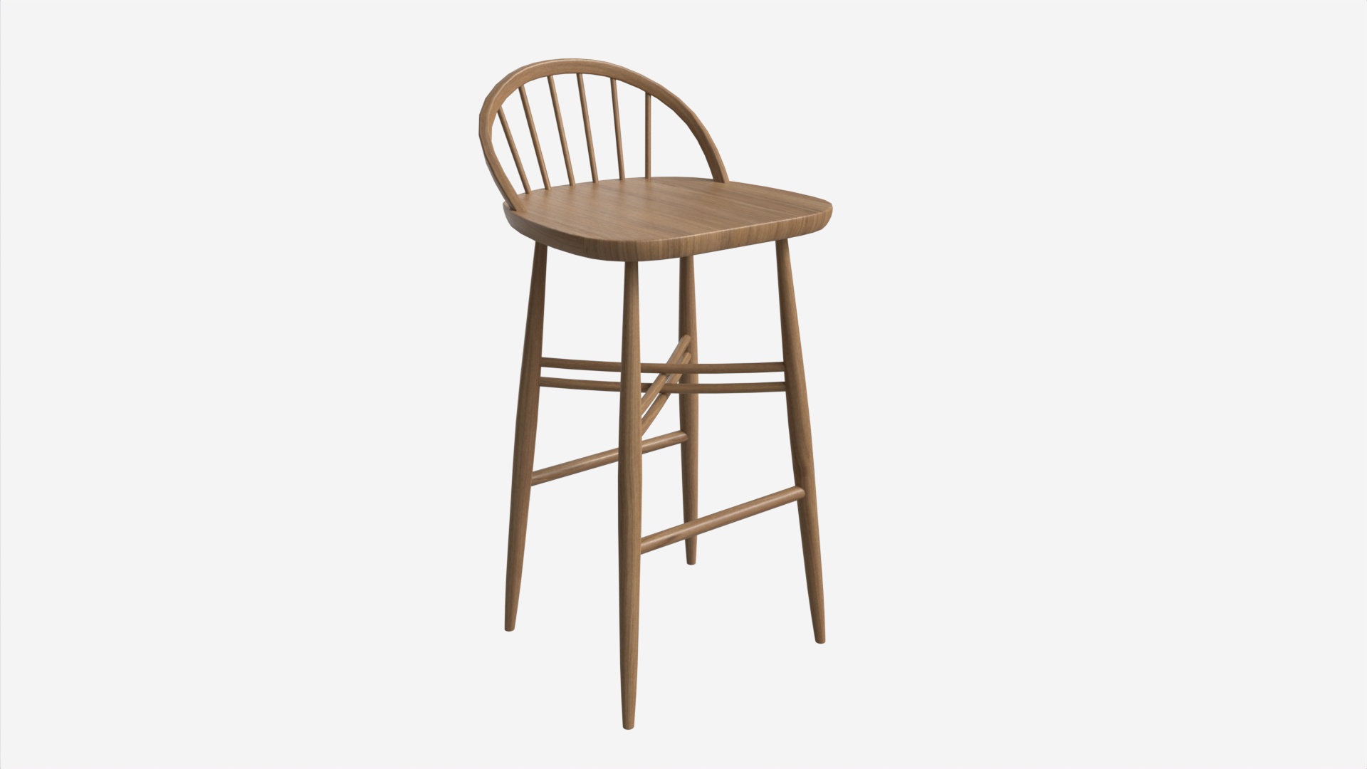 Bar Stool Ercol Shalstone John Lewis PBR 3D Model