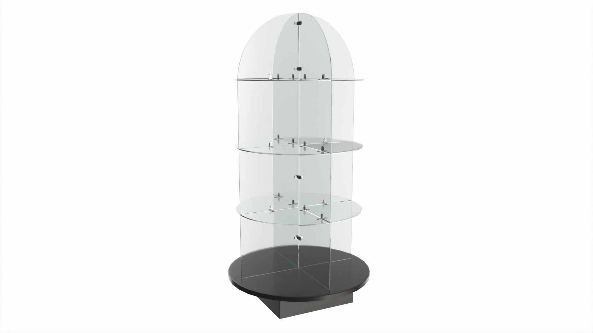 Store Glass Bullet Display with Base PBR 3D Model - 3dmstock.com